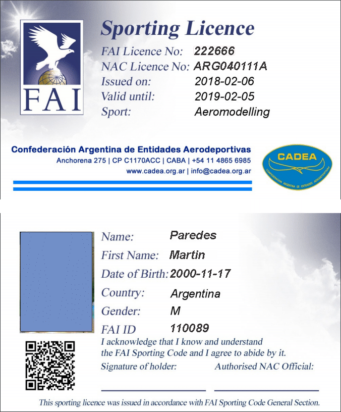 Rematriculación a Licencias FAI para todos los pilotos.