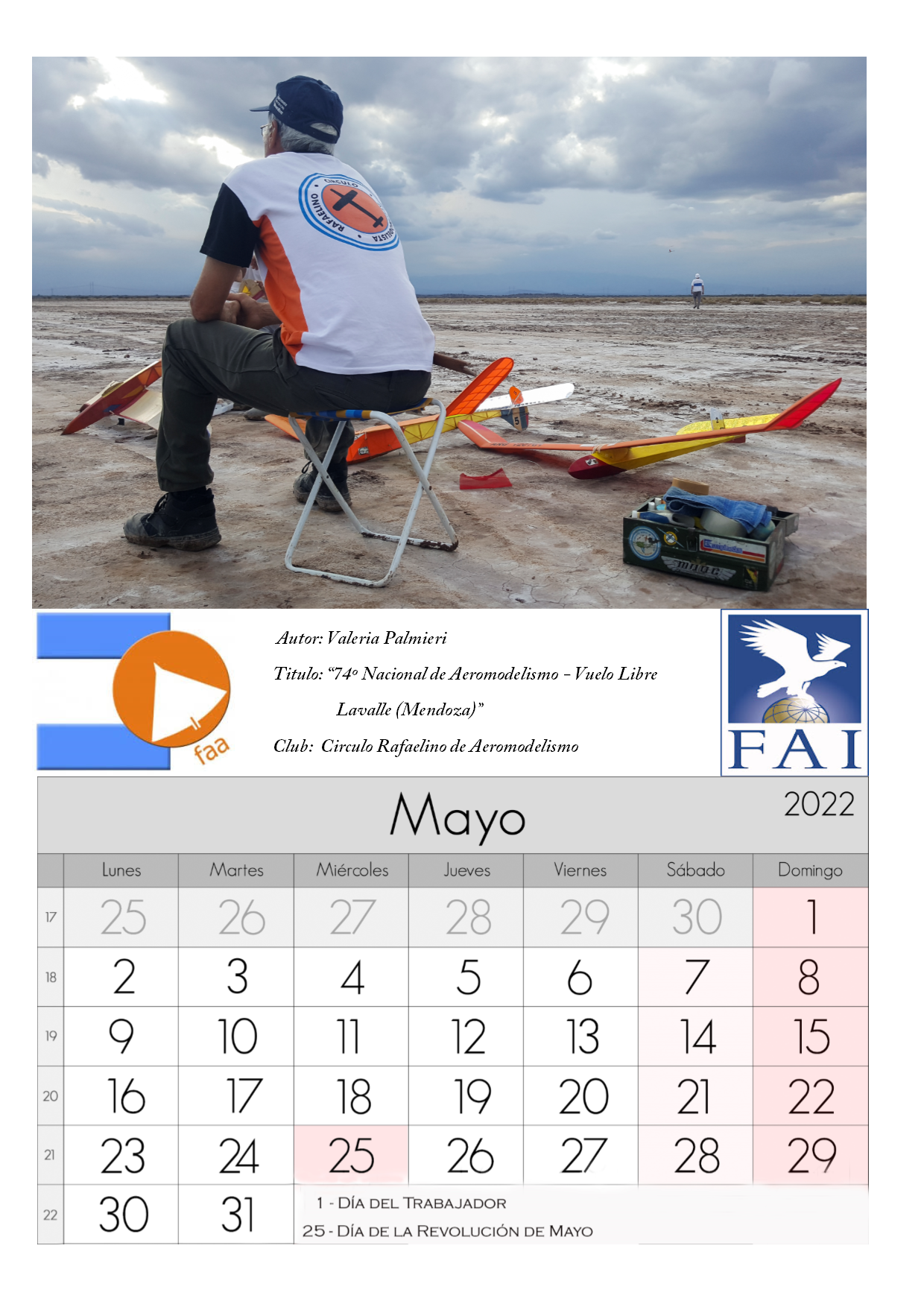 Bienvenido MAYO, y que mejor que recibirlo con el Calendario 2022 de la FAA.