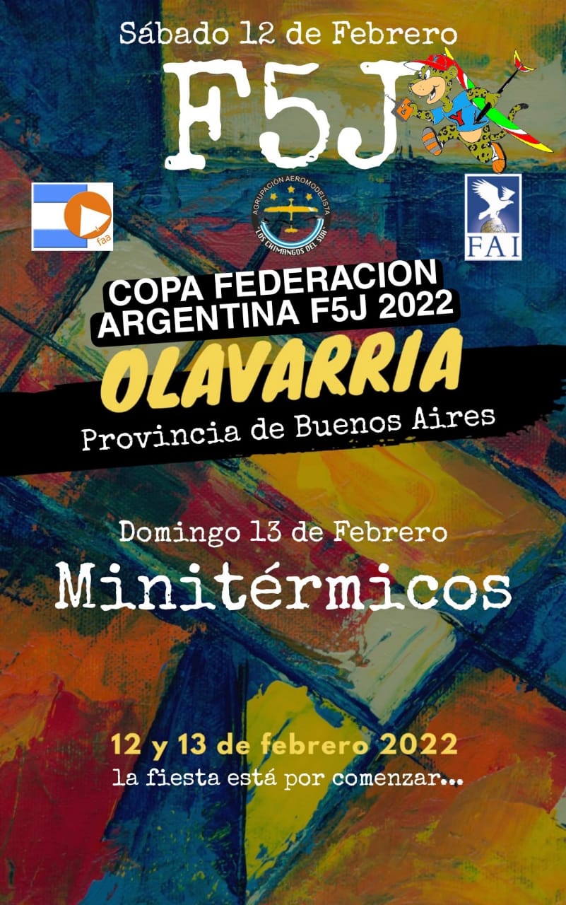Minitermicos y la 1° Fecha de la Copa Federación F5J Argentina 2022 – Olavarria Buenos Aires – 12 y 13/02/2022
