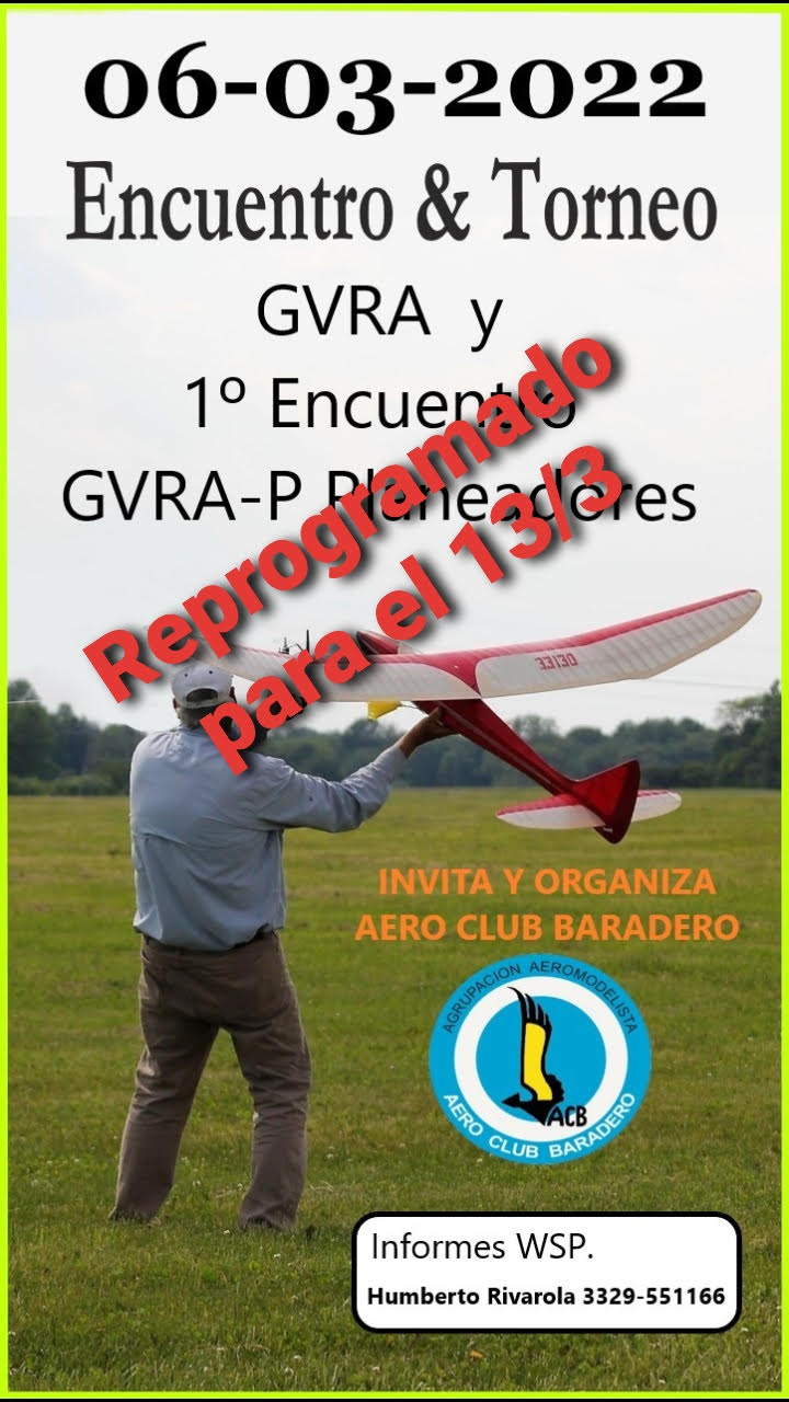 Suspendido y Reprogramado el encuentro de Guardia Vieja en Aeroclub Baradero para el 13/03/2022.