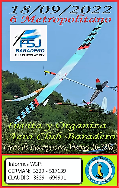 6° Fecha Campeonato Metropolitano de F5J FAI Argentina 2022 – Aero Club Baradero – Pcia. Bs. As. – 18 /09/2022