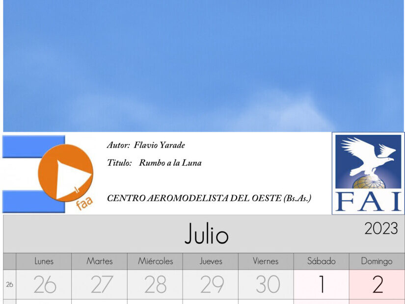 BIENVENIDO JULIO y que mejor que recibirlo con el calendario de la FAA